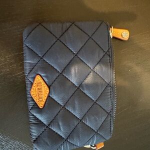 MZ Wallace Quilted Navy key ring Pouch